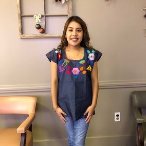 Embroidered hand made blouse